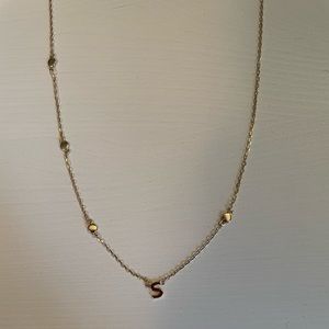 Gold Initial Necklace (“S”)